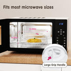 Microwave Splatter Cover 12 Inch Large Plate Cover for Microwave Oven 2 in 1 Food Grade Plastic with Silicone Air Vent Tall Lid BPA Free 2 Pack Clear