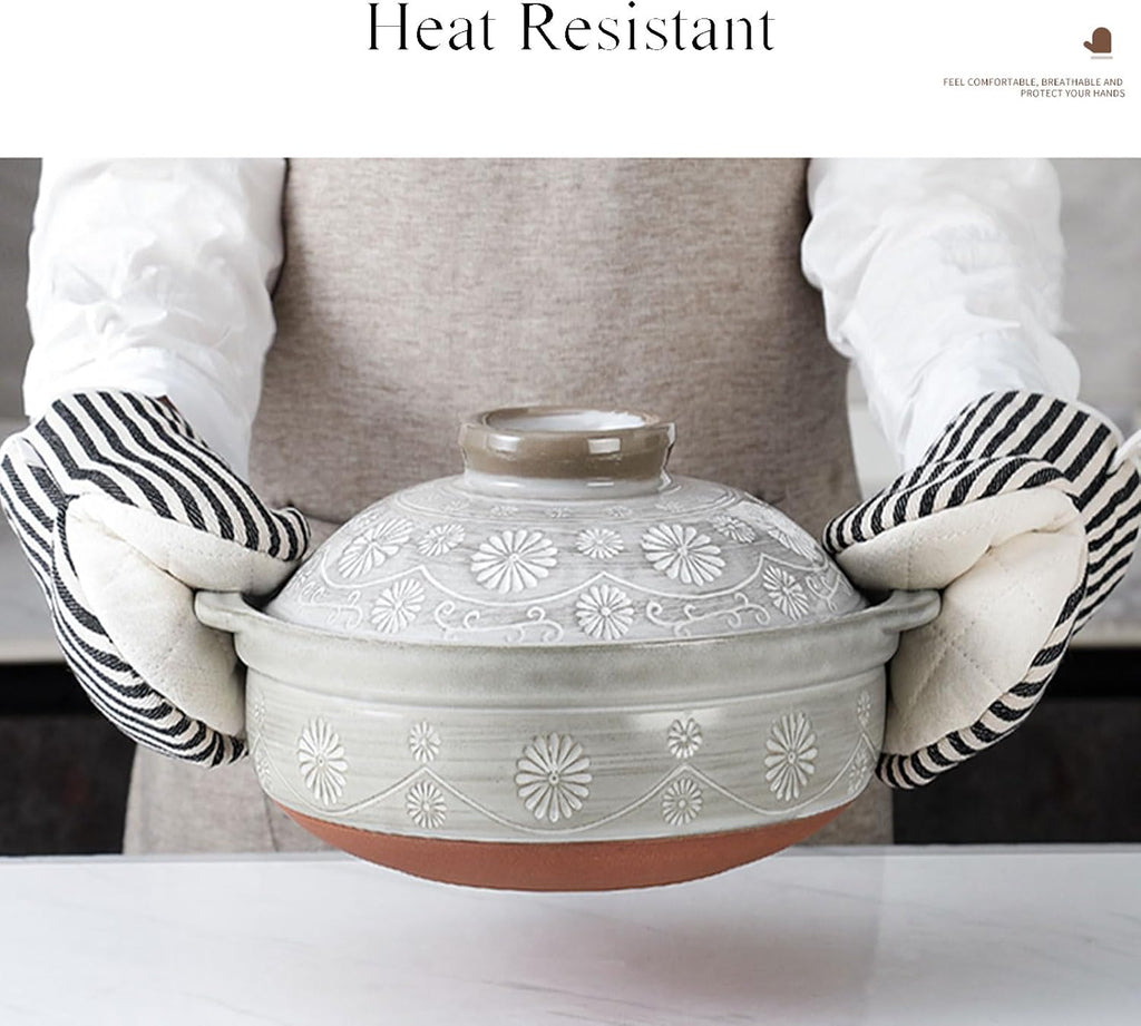 1 Pair Mini Oven Mitts,High Heat Resistant Oven Gloves,Kitchen Short Oven Mit with Hanging Loop for BBQ, Baking, Cooking and Grilling, (Balck)