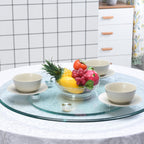 23" Large Glass Turntable Dining Table Lazy Susan, Kitchen Round Clear Tabletop Rotating Tray Lazy Susan Organizer, Party Table Centerpiece, Smooth Spin