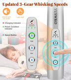 YUSWKO Milk Frother Handheld for Coffee, Rechargeable Drink Mixer with 3 Heads 3 Speeds Electric Coffee Frother Whisk, Gift for Many Occasions and Festival