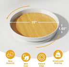 LAMU 2 Pack Lazy Susan Organizer, 10'' Lazy Susan Turntable for Cabinet, Table Top, Pantry, Refrigerator, Kitchen, Oak