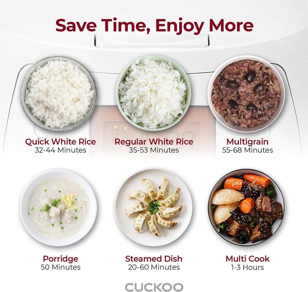 CUCKOO CR-0633F | 6-Cup (Uncooked) Micom Rice Cooker | 11 Menu Options: White Rice, Brown Rice & More, Nonstick Inner Pot, Made in Korea | White