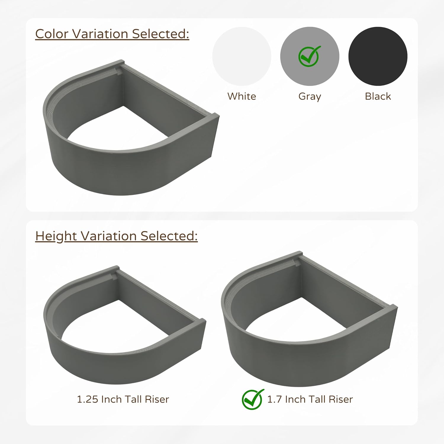 Drip Tray Mug/Cup Riser Made for the Keurig to Reduce Splashes - Riser Only (Gray, K-Supreme 1.7 Inches Tall)