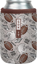 Sok It CanSok Sleeve for Beer & Soda Insulated Neoprene Cover (Football, 12oz Can Sleeve)