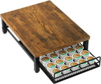 IBUYKE Wooden Coffee Pod Holder for K-Cup, 35 Capacity Capsule Pods Storage,Mullti Coffee Pod Drawer,Home Kitchen Counter Coffee Bar Station Organizer,Brown TCJ001H
