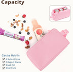 FlowFly Small Insulated Lunch box Portable Soft Bag Mini Cooler Thermal Meal Tote Kit with Buckle for Work, PinkWithBuckle