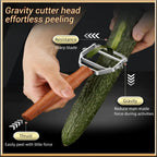 Vegetable Peeler, Stainless Steel Y-Shaped Blade with Wooden Handle, Multi-Purpose Kitchen Tool for Fruits and Vegetables, 6.3 Inches