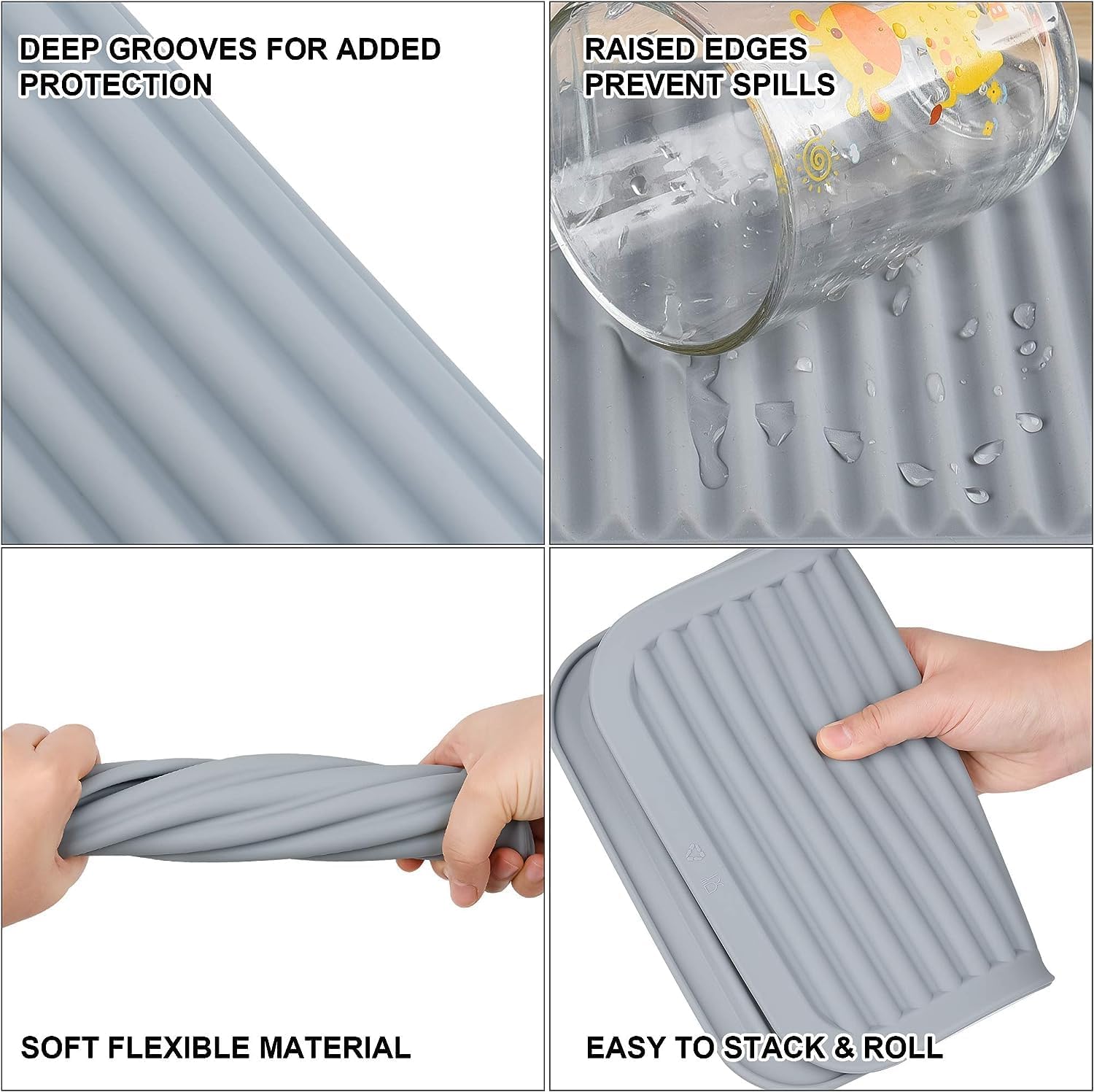 Silicone Trivets for Hot Pots&Pans-Trivet Mat-Hot Pads for Kitchen-Versatile Trivets for Hot Dishes-Heat Resistant Mats for Counter&Table, Pot Holders Drying Mat (9x12) Pack 2 Navy