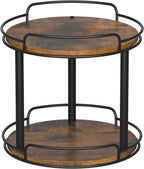 LAMU 10.2'' Wood Lazy Susan Turntable Organizer for Cabinet, 2 Tier Lazy Susan Spice Rack Organizer for Kitchen, Table Top, Countertop, Pantry, Medicine Organizer