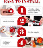 Ourokhome Rotary Cheese Grater Hand Crank, Kitchen Shredder Speed Mandolin Slicer Nuts Grinder with Handle and Drum Blades for Cheese, Vegetable, Chocolate, Potato, Carrot, 3 Blades, White Red