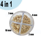 4 in 1 Super Gold Pearl Sugar Sprinkles 6 oz, 4 sizes Candy Pearls Ideal for Baking, Cake and Cupcake Toppers, Cookie Decoration, Ice Cream Topping, Wedding Shower Party Valentines Halloween Christmas