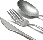 Luxury Vintage Flatware 20-Piece Set – Service for 4, Premium Stainless Steel with Weighted Handles, Aged Heirloom Finish, Dishwasher Safe, Elegant and Modern Cutlery (Vintage Silver)