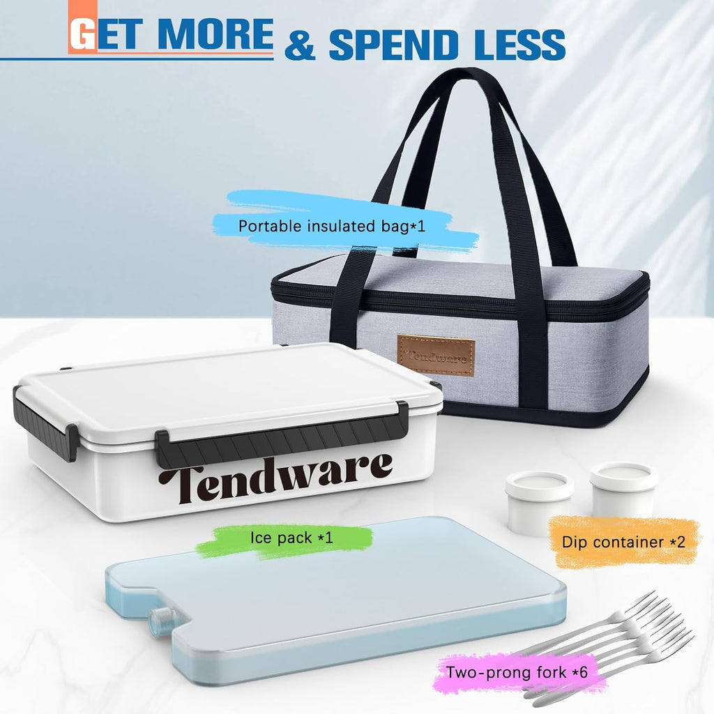 Chilled Portable Snackle Box Container with Reusable Ice Pack Bonus Insulated Bag 12 Compartment Divided Serving Tray Summer Beach Essentials for Charcuterie Snack Road Trip Picnic Keep Food Fresh