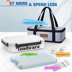 Chilled Portable Snackle Box Container with Reusable Ice Pack Bonus Insulated Bag 12 Compartment Divided Serving Tray Summer Beach Essentials for Charcuterie Snack Road Trip Picnic Keep Food Fresh