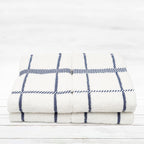 100% Cotton Terry Dish Towels, 4 Pack Checks, 16 x26 Inches, Super Soft and Absorbent Kitchen Towels, Perfect for Kitchen Cleaning and Dish Washing | Navy Blue