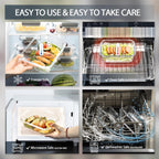 GENICOOK GC [10-Pack] Glass Meal Prep Containers with Lids, Food Storage Containers with Snap Locking Lids, Airtight Lunch Containers, Microwave, Oven, Freezer and Dishwasher