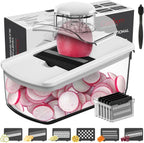 Cambom Mandoline Slicer Vegetable Slicer With 2 L Container for Potatoes, Tomatoes, Cucumbers, Carrots With 10 Blades White