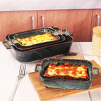 Ceramic Casserole Baking Dish - 1.4 Quarts Baking Dish for Oven, Lasagna Pans, Oven Safe Durable Bakeware for Kitchen Home Decor, Banquet and Dinner, Rectangular 1 pieces 10 x 7 Inch