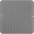 Silicone Dish Drying Mat for Multiple Usage,Easy clean,Eco-friendly,Heat-resistant Silicone Mat for Kitchen Counter or Sink,Refrigerator or Drawer liner Grey M 12 inches x 12 inches