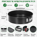 Tellshun 10 Inch Springform Pan Tin With 50Pcs Parchment Paper Nonstick Baking Mold Round Leakproof Removable Bottom Bakeware for Cake Cheesecakes Pie Pizza and Quiches