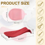 uxcell 1 Set Silicone Spoon Rest for Stove Top, Silicone Spoon Holder for Cooking Spatula, Ladle, Brush Red/Pink