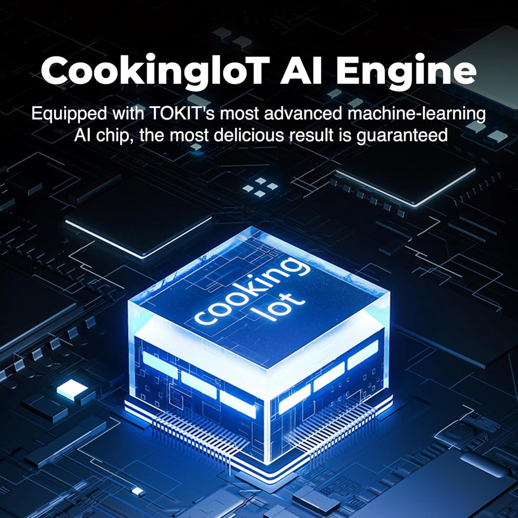TOKIT Omni Cook C2 Smart Cooking Robot Food Processor Thermomix Automatic Cooking Machine 21 Functions AI Cooker Robot- Blender, Stirrer, Fry, Steamer, Chopper, Cutter, 3000+ Free Recipes, 95°F-356℉