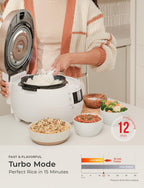 CUCKOO CRP-RT0609FW 6-Cup (Uncooked) / 12-Cup (Cooked) Twin Pressure Rice Cooker & Warmer with Nonstick Inner Pot, 14 Menu Options, Safe Steam Release, 3 Voice Guide, Auto Clean (White)