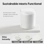 2PCS Diatomite Marble Stone Drying Mat for Kitchen Counter, Water Absorbing Soap Tray Stone Faucet Mat for Bathroom, Quick Dry Splash Guard Sink Protector, Vanity Dish Dispenser Sponge Holder, 8"x3.8"