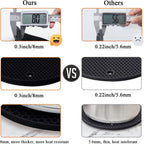 4 Pack Silicone Trivets for Hot Pots and Pans, Black Hot Pads Pot Holders, Non-Slip & Heat Resistant Silicone Mats for Kitchen Counter, Soft Durable Drying Mat, Jar Opener and Coasters, Black