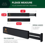 ROYAL CRAFT WOOD Adjustable Bamboo Drawer Dividers – Expandable Organizer for Kitchen, Bedroom, Bathroom, Dresser & Office – 4-Pack 17-22", Black