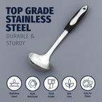 Zulay Kitchen Premium Soup Ladle – 12" Stainless Steel with Non-Slip Silicone Handle