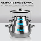 Tempered Glass Lid - Universal Lid with Heat Resistant Silicone Rim for Pots, Pans and Skillets - Pan Cover Replacement Lid Fits 10", 11" and 12" Diameter Cookware