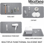 Silicone Dish Drying Mat for Multiple Usage,Easy clean,Eco-friendly,Heat-resistant Silicone Mat for Kitchen Counter or Sink,Refrigerator or Drawer Liner Grey 4XL 32 inches x 18 inches