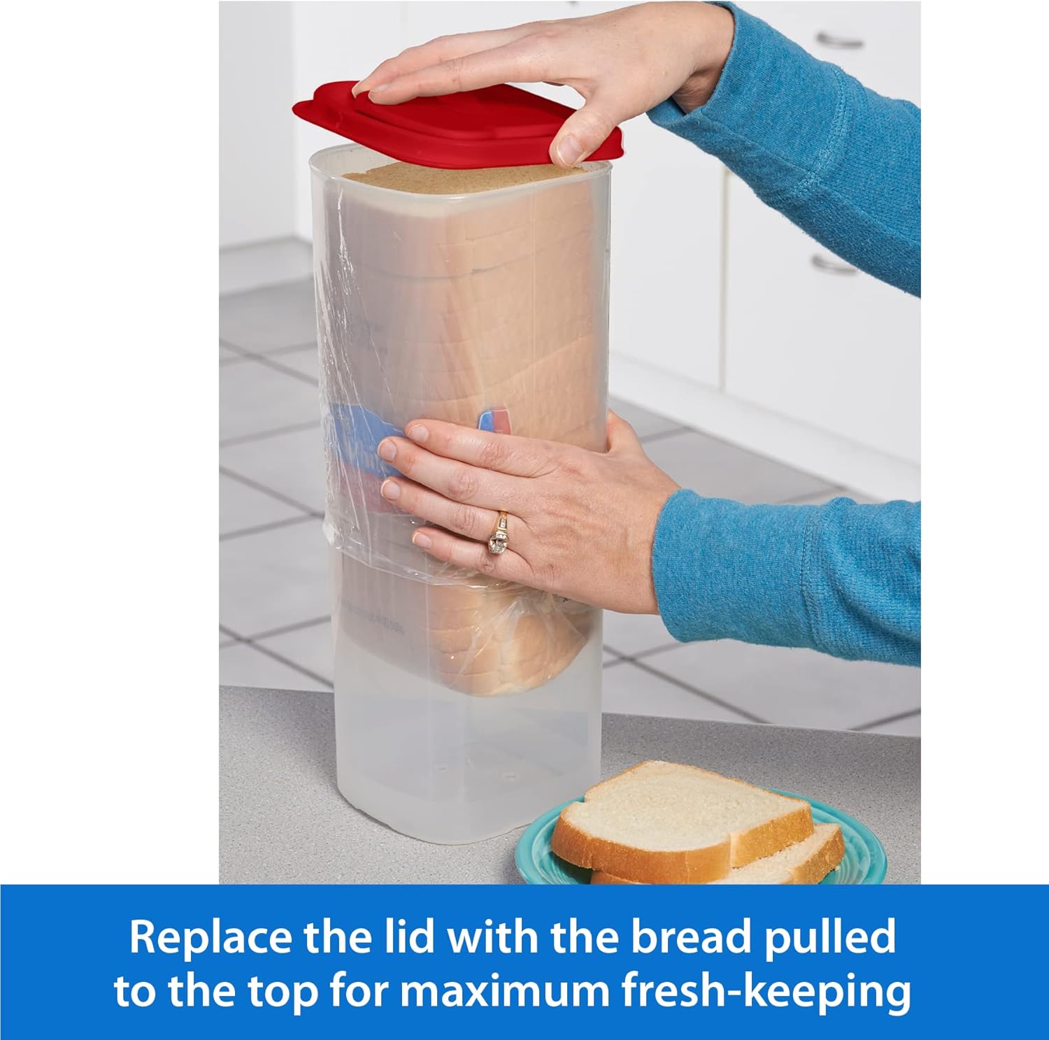 Buddeez Bread Buddy Bread Box – Red Lid, Pack of 2
