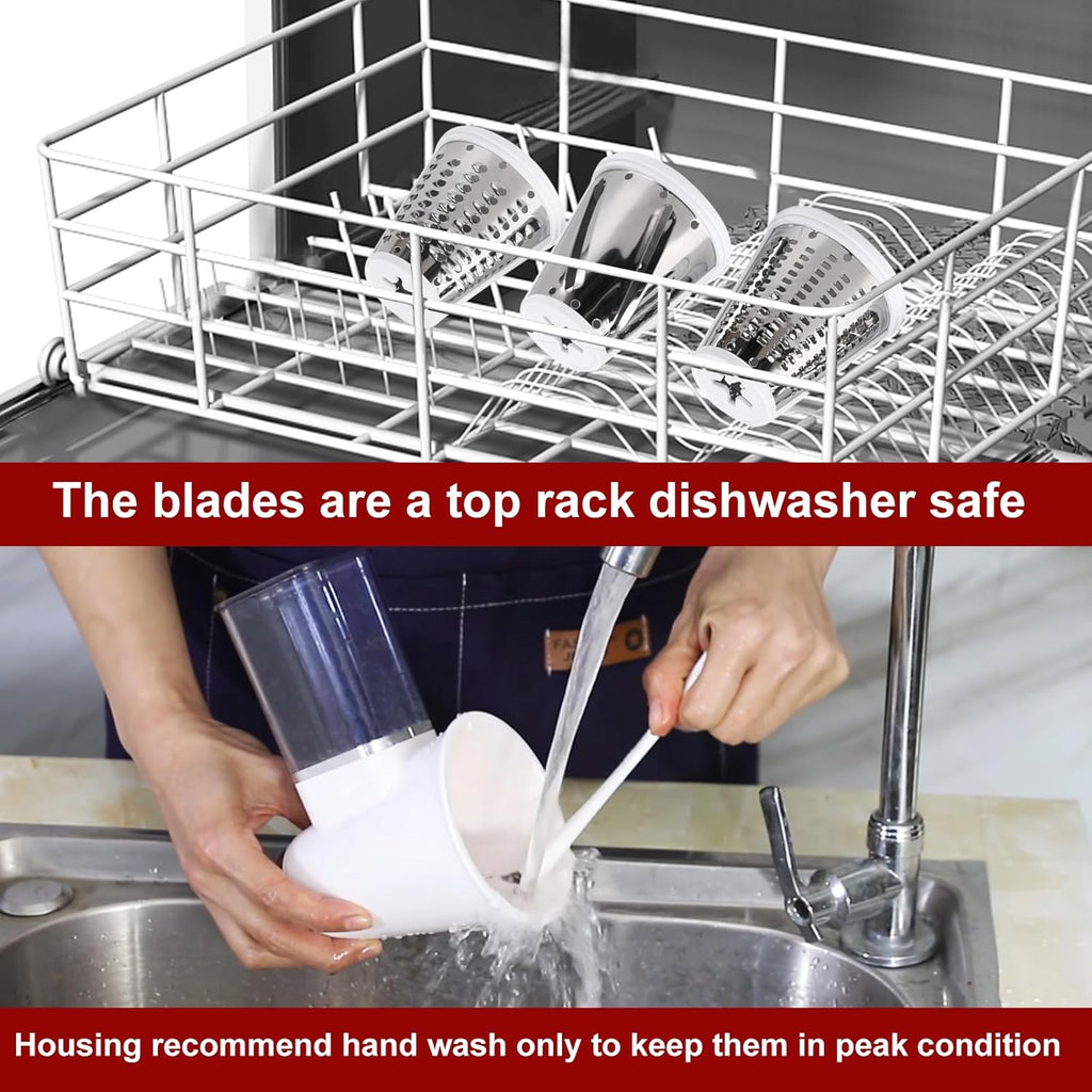 Updated Shredder Cheese Grater Attachment for KitchenAid Stand Mixers, Salad Machine with Vegetable Slicer, Salad Maker, Food Slicers Slicer Shredder Attachment with 4 Blades Dishwasher Safe