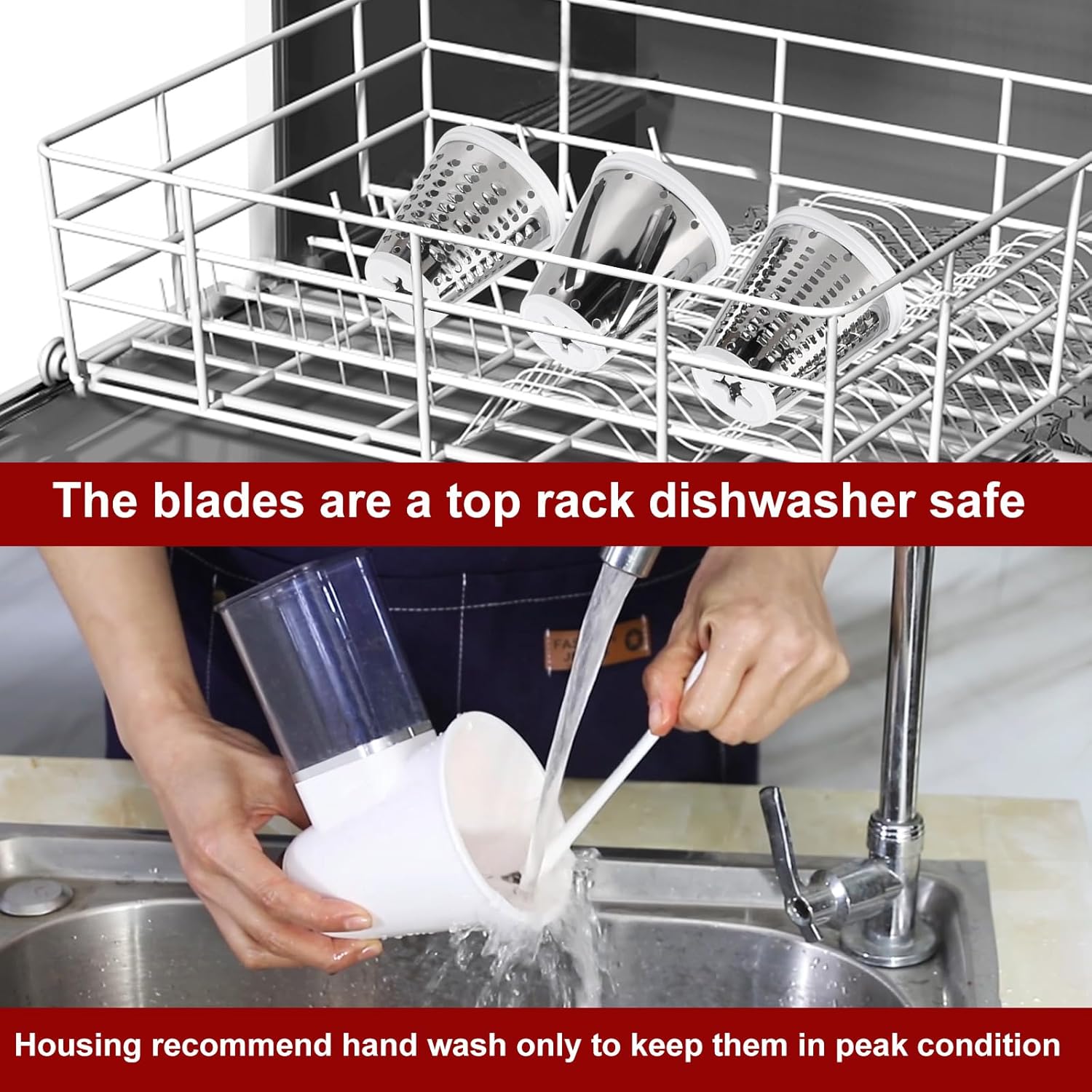 Updated Shredder Cheese Grater Attachment for KitchenAid Stand Mixers, Salad Machine with Vegetable Slicer, Salad Maker, Food Slicers Slicer Shredder Attachment with 4 Blades Dishwasher Safe