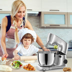 Vezzio Stand Mixer,6 Quarts,10-Speed Tilt-Head,Kitchen Food Mixer with Stainless Steel Bowl,Dough Hook,Whisk, Beater,Egg White Separator (Silver)