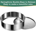 4" 7" 9" 10" Springform Pans Set of 4, Stainless Steel Cheesecake Pan with Removable Bottom, Leakproof & Nonstick Springform Cake Mold for Baking with 50 Pcs Paper Liners