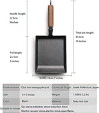 YYMIYU Tamagoyaki Japanese Omelette Pan Cast Iron Wooden Handle 9×7 inch