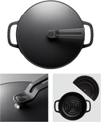Vermicular Oven Pot 2.0 | Lightweight Enameled Cast Iron Pot | 26cm (5.9 Qt) | Non-Toxic | Induction-compatible | Dutch Oven | Made in Japan | Matte Black