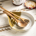 Ceramic Spoon Rest for Stove Top & Kitchen Counter, Large Spoon Holder, Heat-Resistant & Easy to Clean, Non-Stick Spatula Holder for Cooking, Coffee Spoon, Kitchen Decor, Gradient Brown