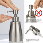 Gaussra Kitchen Soap Dispenser Set with Silicone Tray and Stickers - Brushed Nickel, Stainless Steel Glass Soap Dispenser Bathroom, Refillable Hand Dish Soap Dispenser for Kitchen Sink
