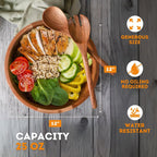 Luxe Designs 12" Wooden Salad Bowl Set with Serving Utensils Eco-Friendly, Multipurpose Mixing & Serving Bowl for Salads, Pasta, Fruits & More – Durable & Stylish Kitchen Essential