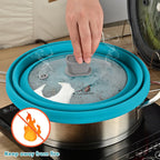 Microwave Splatter Cover Glass Cover Splatter Guard Lid with Collapsible Silicone for Food Cover Plate Cover 10.8 inch Blue