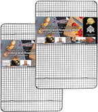 KITCHENATICS Jelly Roll Cooling Racks for Cooking and Baking, Heavy Duty Cooking Racks for Sheet Pan, Stainless Steel Wire Rack for Cooking, Cookie Cooling Rack Fits Jelly Roll Pan 15x10, Set of 2