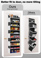 2 Pack Over The Door Storage Organizer with 5 Pockets 10 Mesh Side Pockets, 44 lbs Weight Capacity Door Hanging Organizers and Storage for Bedroom,Bathroom,Nursery,Pantry,Dorm(Black)