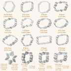 Large Plaque Cookie Cutter Set 25 Pcs Frames Cookie Cutters Stainless Steel DIY Fondant Cutters Molds for Baking MakingCookies Biscuit Fruit Diswasher Safe
