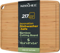Dishwasher Safe Carbonized Bamboo Wood Cutting Boards for Kitchen with Juice Groove, Wooden Charcuterie & Chopping for Fruit, Vegetables & Cheese, Durable, Lightweight, Water-Resistant