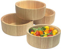 Woodard & Charles Set of 4 Wood Individual Salad Bowls, Snack Serving Bowls, 6 1/2" x 2 1/2"