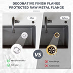 BOTEMY Garbage Disposal Strainer and Stopper with Decorative Flange - Fits 3.5 Inch Standard Drain Hole, Removable Sink Drain Strainer and Stopper, Durable ABS Material (White)
